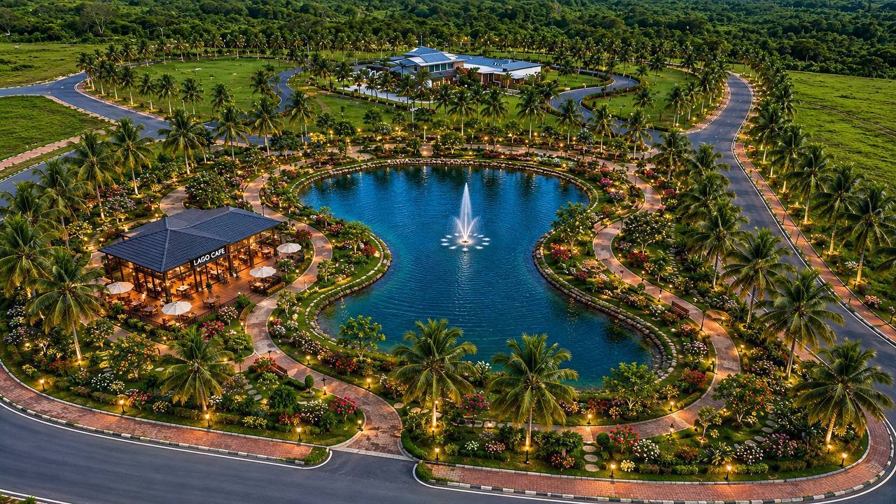 Villa clusters and lake