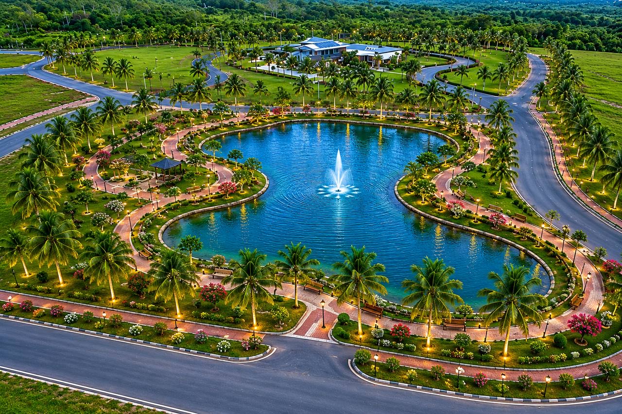 Aerial view of the estate